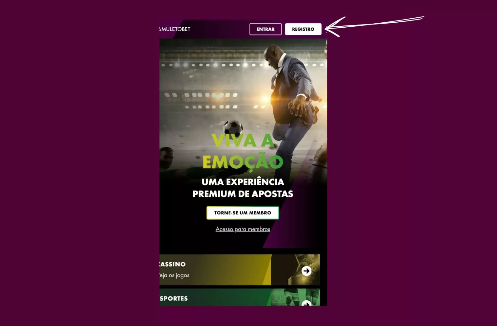 Amuletobet Brasil cadastro no aplicativo