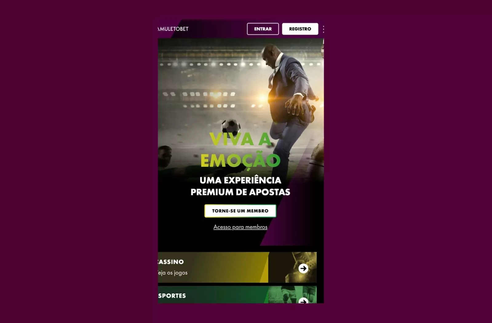 Amuletobet Brasil abra o aplicativo de apostas